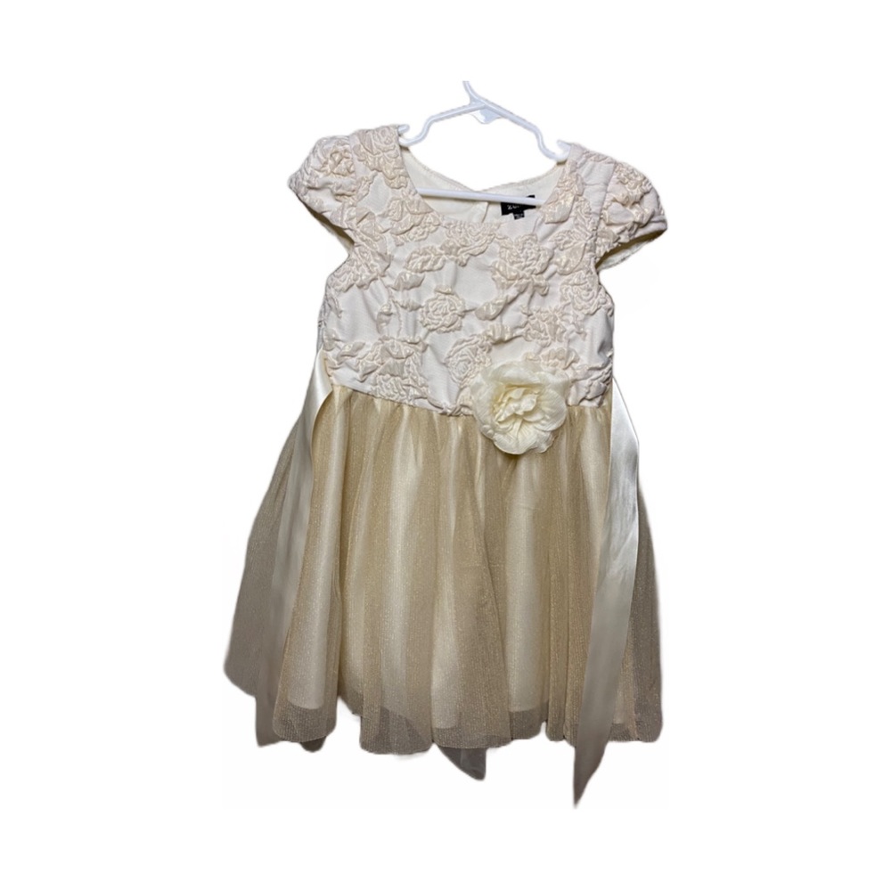 Zunie Gold Champagne Dress Tulle Skirt Girls Size 5